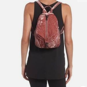 SALE!!! - Rebecca Minkoff Medium Julian Velvet Backpack in Soft Pink - Like New